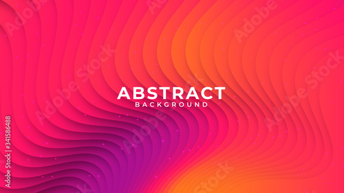 Colorful gradient abstract wave paper style background