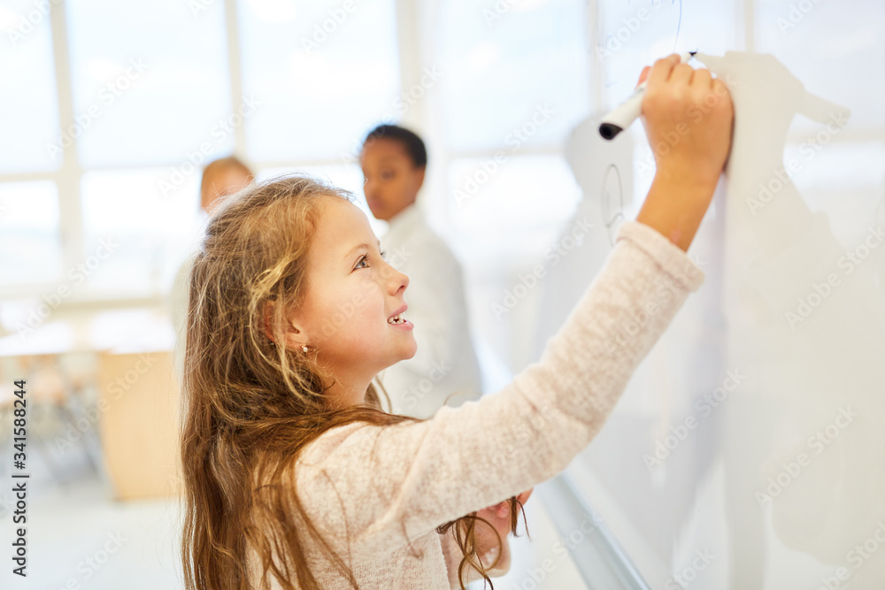 Girl as a student in arithmetic Girl as a student in arithmetic