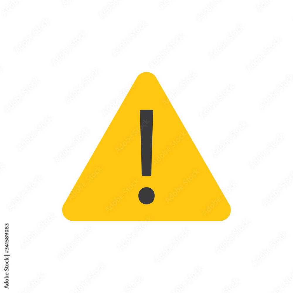Vector attention sign with exclamation mark icon. Danger symbol. Flat Vector. Risk sign. Vector attention sign with exclamation mark icon. Danger symbol. Flat Vector. Risk sign.