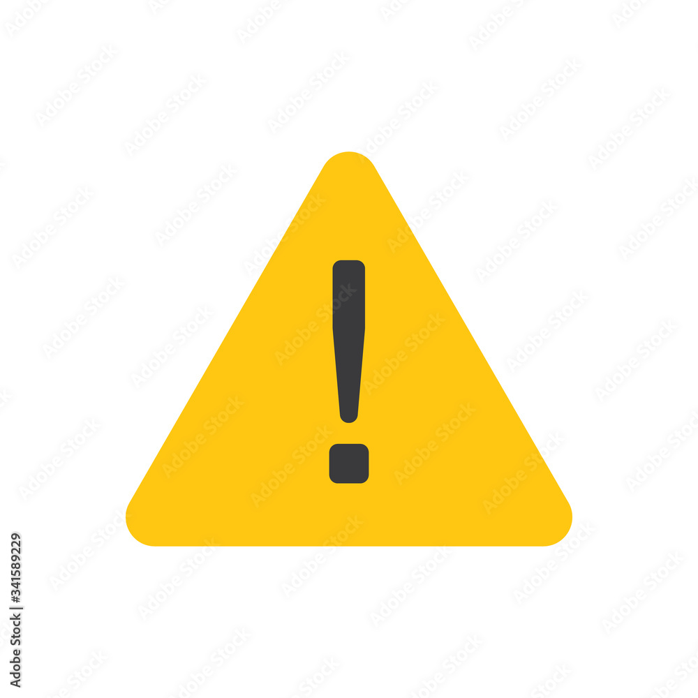 Vector attention sign with exclamation mark icon. Danger symbol. Flat Vector. Risk sign. Vector attention sign with exclamation mark icon. Danger symbol. Flat Vector. Risk sign.