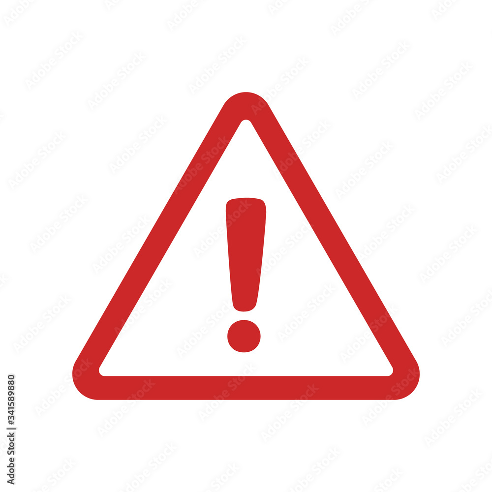 Vector attention sign with exclamation mark icon. Danger symbol. Flat Vector. Risk sign. Vector attention sign with exclamation mark icon. Danger symbol. Flat Vector. Risk sign.