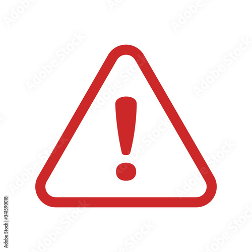 Vector attention sign with exclamation mark icon. Danger symbol. Flat Vector. Risk sign.