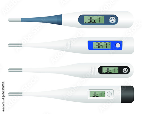 Electronic thermometer vector design illustration isolated on white background
