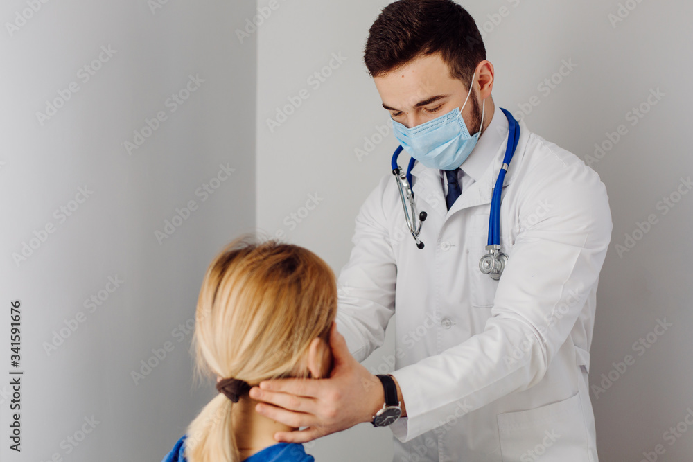 Doctor examines the patient . Medicine and health care concept. Doctor examines the patient . Medicine and health care concept.