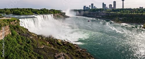 Panorama view on American side of Niagara Falls, NY, USA