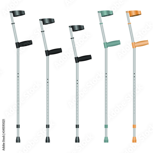 Medical crutches set vector design illustration isolated on white background 