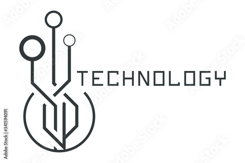 Futuristic technology element. Technological symbol. Tech logo.