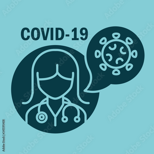 fermale doctor professional, covid 19, pandemic coronavirus, outbreak disease respiratory photo