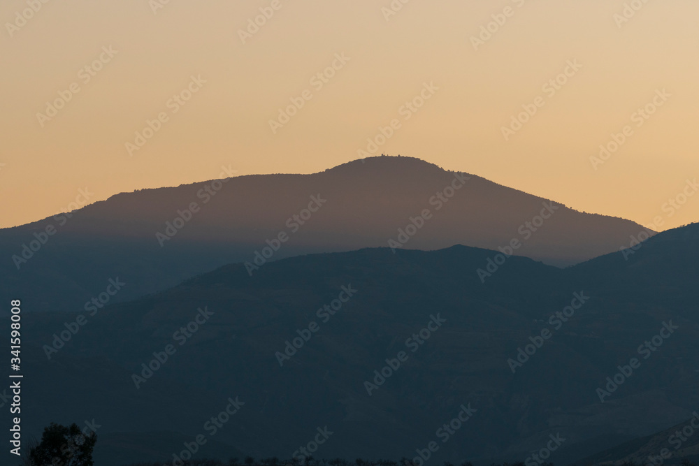 last rays of sun in La Alpujarra (Spain)