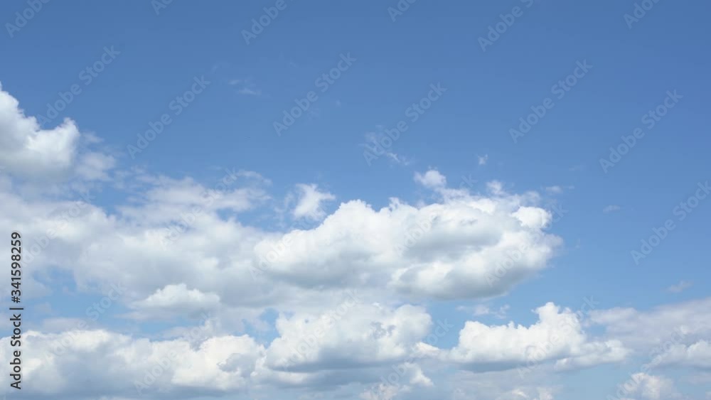 Beautiful sunny panorama of clear blue sky with soft fluffy white clouds. Full hd video footage. Beautiful sunny panorama of clear blue sky with soft fluffy white clouds. Full hd video footage.