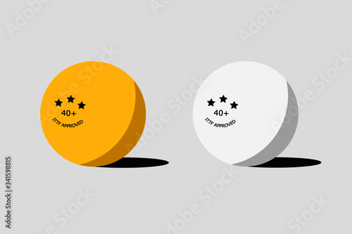 Illustration flat design of two table tennis balls