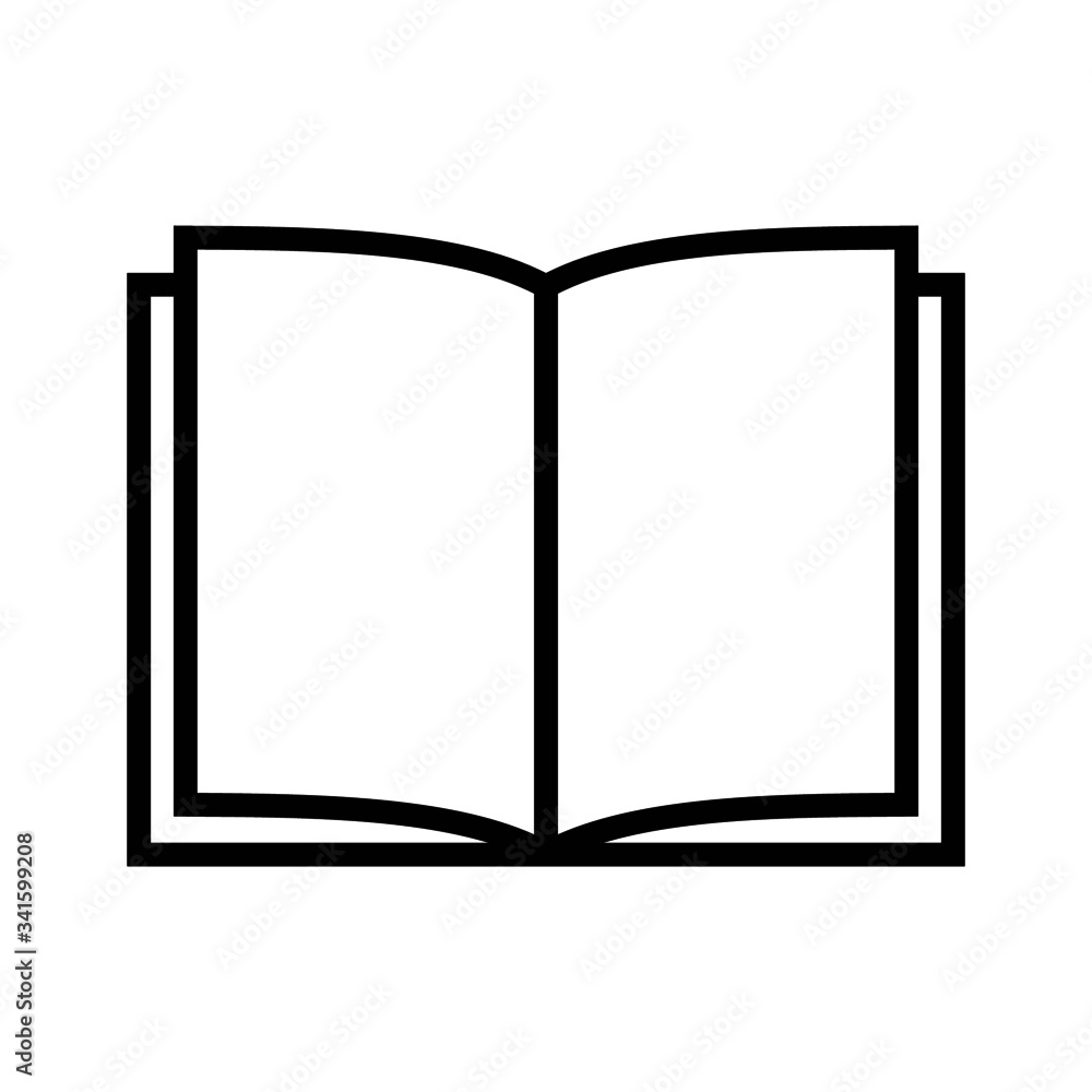 Vector high quality line style icon illustration of an open book symbol isolated on white background Vector high quality line style icon illustration of an open book symbol isolated on white background