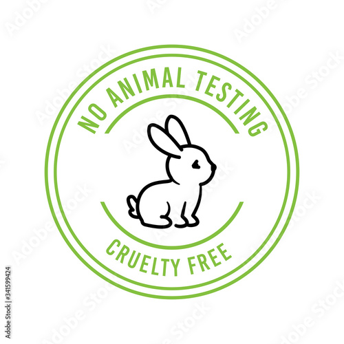 Cruelty-free, no animal testing, animal rights vector label, badge