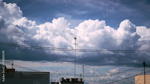 Timelapse 4k of clouds over the city Valencia, Spain.