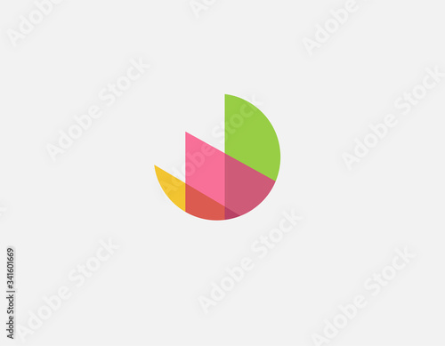 Free Download Creative multicolored bright logo icon geometric image of a tulip flower. - GFXLoad