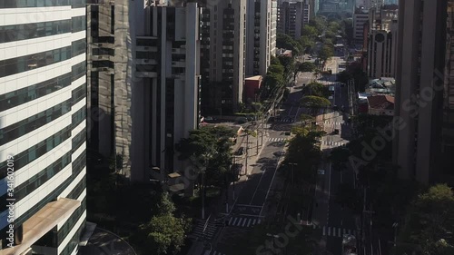 Aerial view to Berrini avenue and the buildings, Sao Paulo, Brazil photo