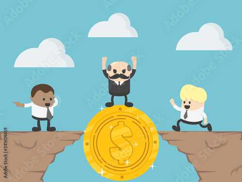 boss businessman and group of business people that are successful in their jobs