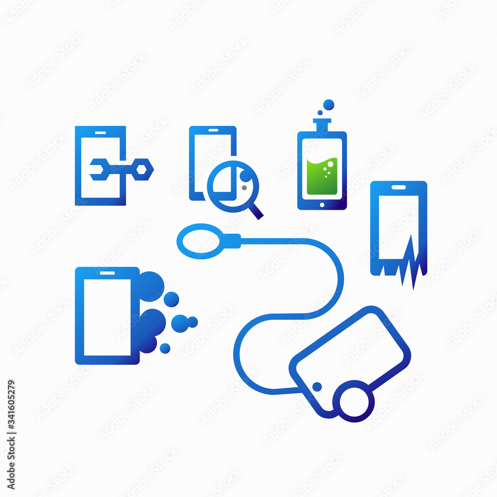 hand phone service vector logo hand phone service vector logo