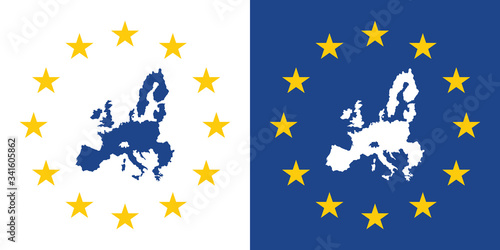 european union map sign, eu made label