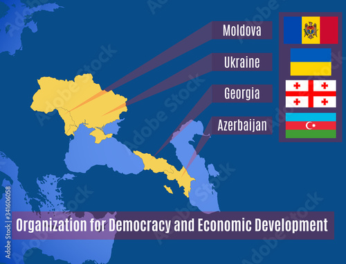 Map of the Organization for Democracy and Economic Development photo