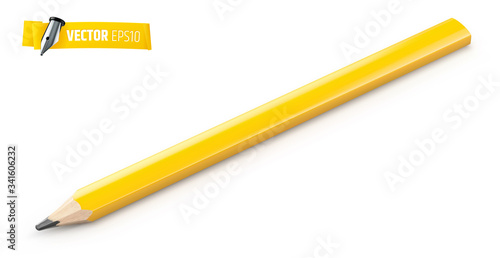 Crayon de charpentier vectoriel sur fond blanc