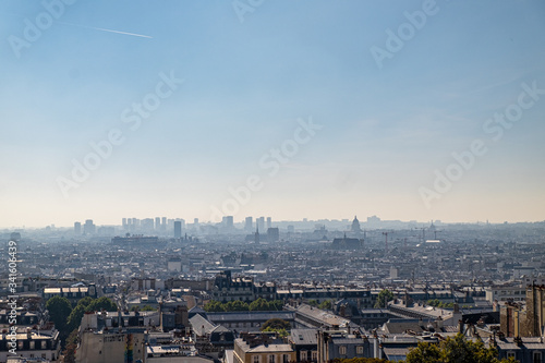 The Basilique du Sacre Coeur de Montmartre view in Paris, France