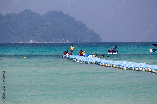 Neil Island is one of India’s Andaman Islands, in the Bay of Bengal. Bharatpur Beach has coral reefs teeming with tropical fish. Laxmanpur Beach is known for its sunset views. photo