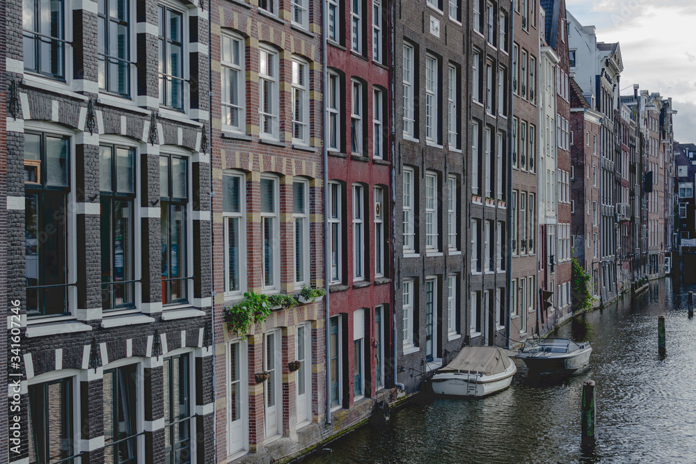 Colourful amsterdam city fasade