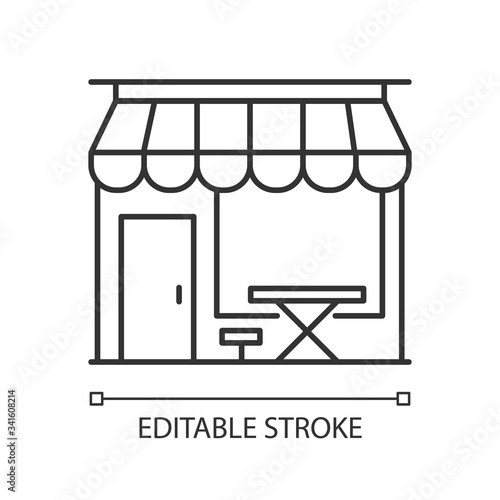 Cafe front pixel perfect linear icon