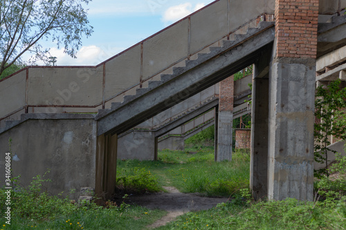 concrete ladder on concrete supports