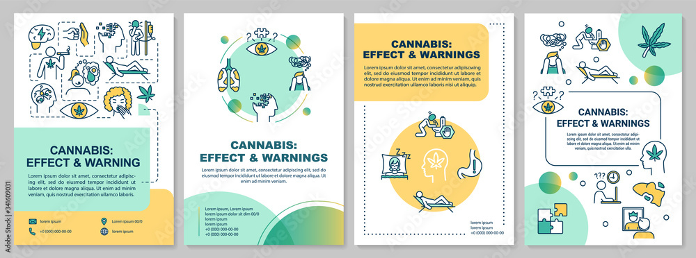 Cannabis effects and warnings brochure template