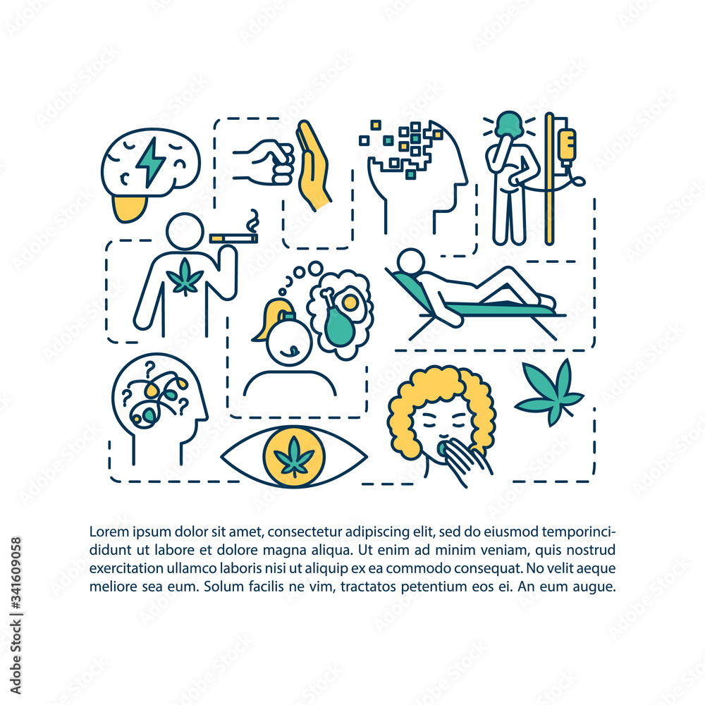 Cannabis side effects concept icon with text Cannabis side effects concept icon with text