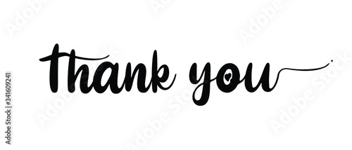 Thank you Hand drawn lettering. Calligraphic Lettering, Modern Calligraphy for thank You. Vector illustration.