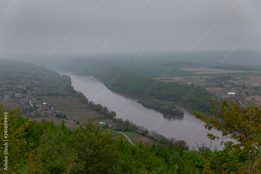 panorama from the top to the Dniester river