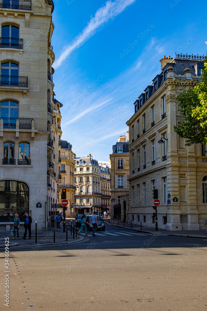 Street in Paris center, France