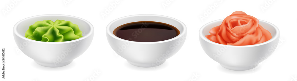 Wasabi sauce in a bowl realistic Wasabi sauce in a bowl realistic