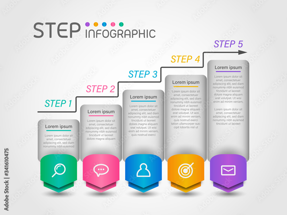 Infographic element with steps,options,milestone,processes or workflow.Business data visualization.Creative step bar chart infographic template for presentation,vector illustration. Infographic element with steps,options,milestone,processes or workflow.Business data visualization.Creative step bar chart infographic template for presentation,vector illustration.