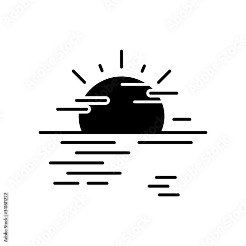 Sea haze black glyph icon
