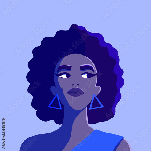 Fototapeta Naklejka Na Ścianę i Meble -  Portrait of a beautiful African America woman with attitude in vector format Wearing sunglasses