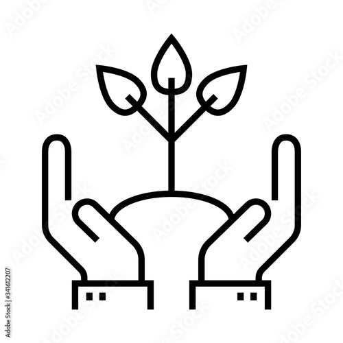 Benevolence line icon. Care, nurture sign.