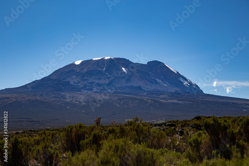 Mount Kilimanjaro. View to volcano Kibo from Shira plateau. Landscape