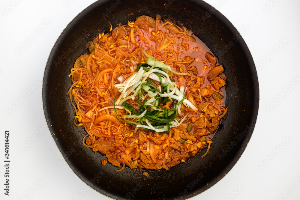 Gochujang bulgogi on white background Gochujang bulgogi on white background