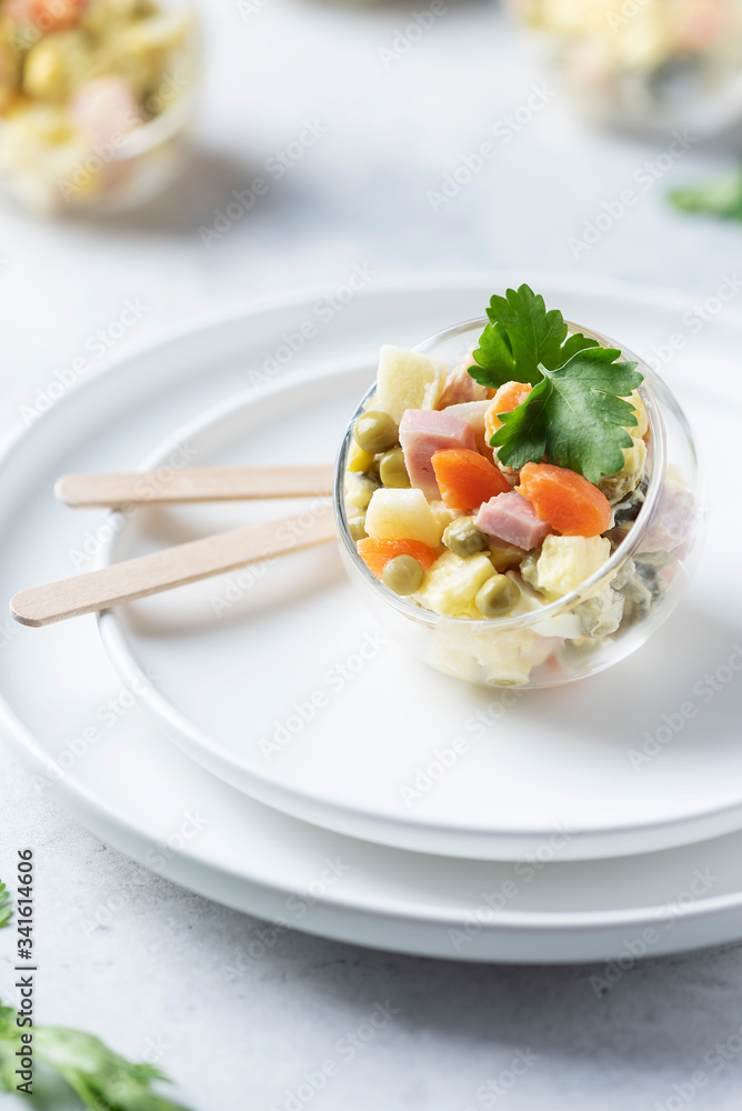 Traditional Russian salad Olivier Traditional Russian salad Olivier