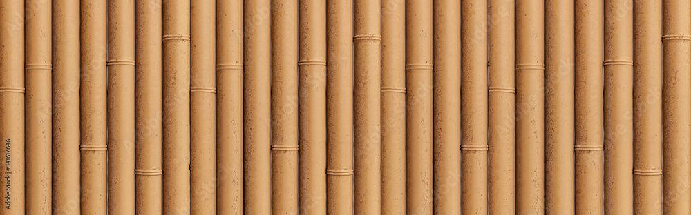 Panorama of Bamboo fence texture and background Panorama of Bamboo fence texture and background