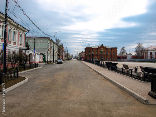 Minusinskaya old street with beautiful houses