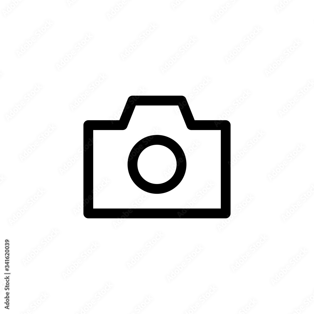 Camera Icon, isolated on white. User Interface Outline Icon.
Camera Icon, isolated on white. User Interface Outline Icon.