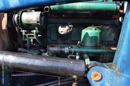 
tractor inside working mechanisms in action