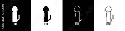 Set Dildo vibrator for sex games icon isolated on black and white background. Sex toy for adult. Vaginal exercise machines for intimate.  Vector Illustration