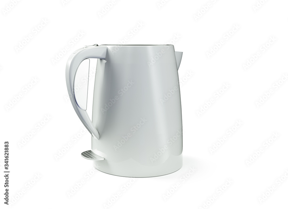 Electric Kettle with Temperature Control, retro design. 3D rendering isolated on white background Electric Kettle with Temperature Control, retro design. 3D rendering isolated on white background