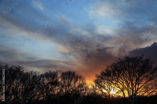 sunset sky with clouds